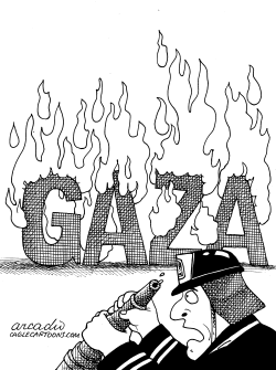 FUEGO EN GAZA Y SIN AGUA  by Arcadio Esquivel