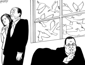 LIVNI, OLMERT, BARAK  by Rainer Hachfeld