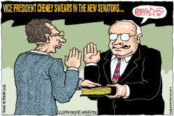 CHENEY SWEARS IN NEW SENATORS by Wolverton