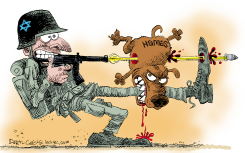 ISRAEL VS HAMAS - SHOOT THE DOGGIE by Daryl Cagle