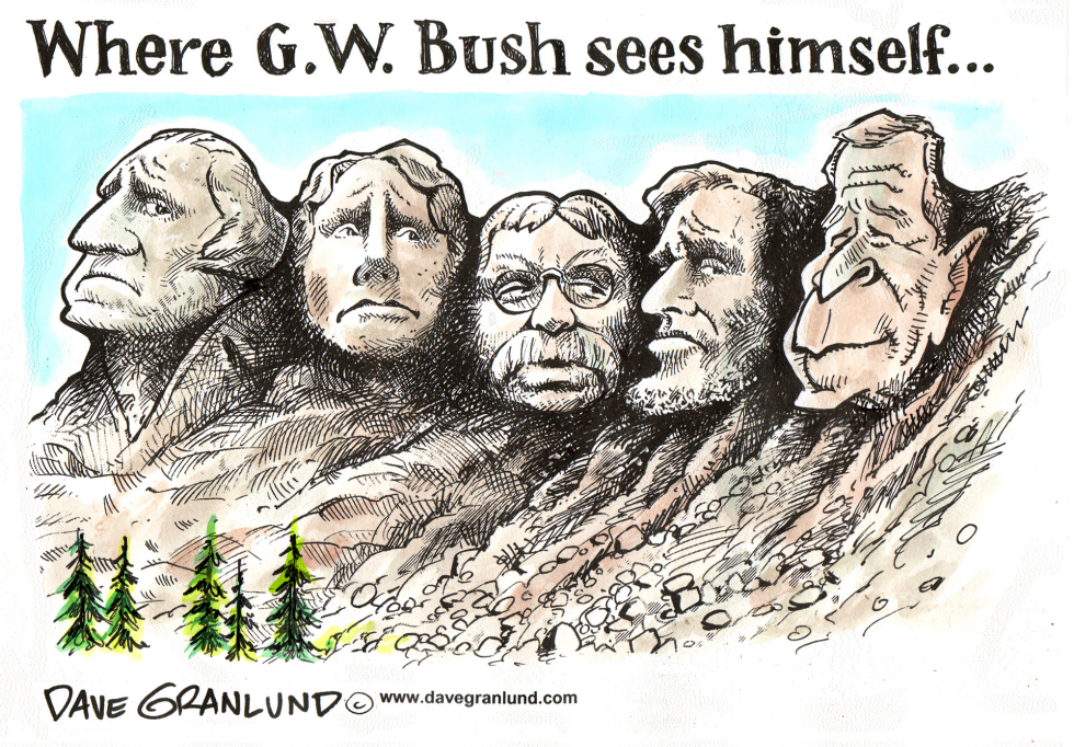  BUSH ON MT RUSHMORE by Dave Granlund