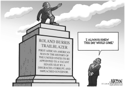 ROLAND BURRIS TRAILBLAZER MONUMENT by RJ Matson