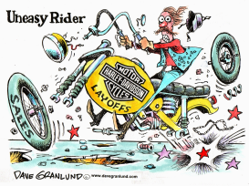 HARLEY DAVIDSON LAYOFFS by Dave Granlund