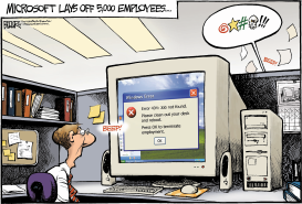 MICROSOFT LAYOFFS by Nate Beeler