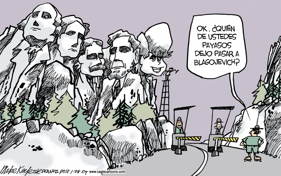  BLAGOJEVICH EN RUSHMORE  by Daryl Cagle