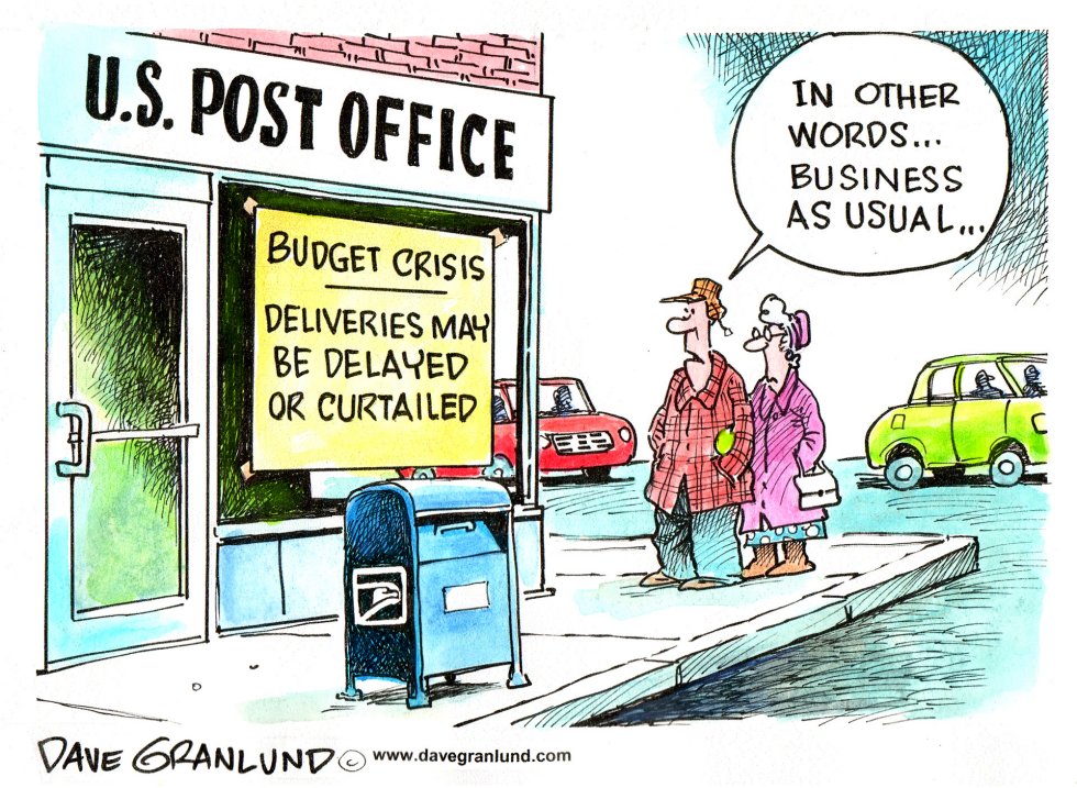  US POST OFFICE BUDGET CRISIS by Dave Granlund