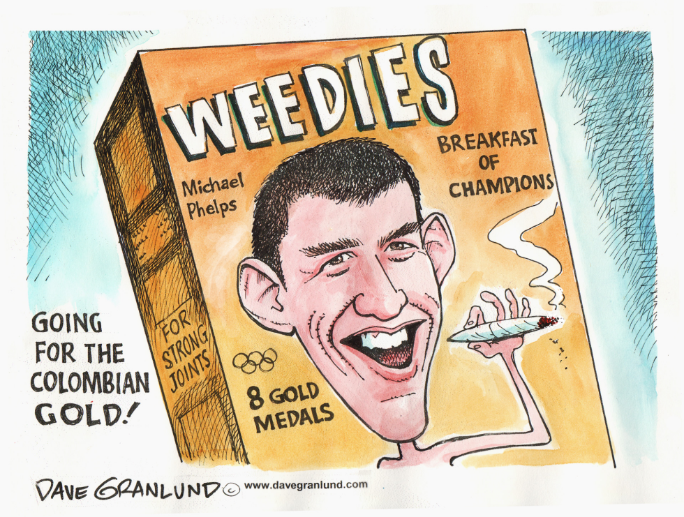  PHELPS ADMITS SMOKING POT by Dave Granlund