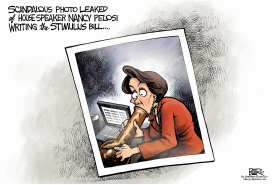 PELOSI ON THE STIMULUS by Nate Beeler