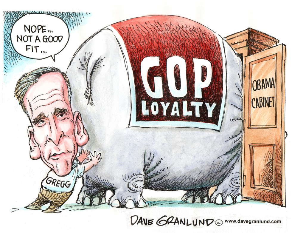  JUDD GREGG REJECTS CABINET OFFER by Dave Granlund