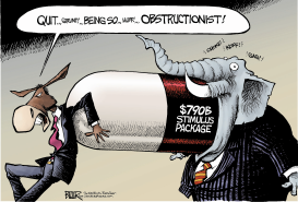 BITTER STIMULUS PILL by Nate Beeler