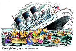 SINKING ECONOMY AND FEW LIFEBOATS by Dave Granlund