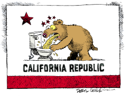 CALIFORNIA BUDGET PUKE by Daryl Cagle