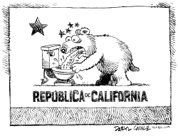 VOMITANDO EL PRESUPUESTO DE CALIFORNIA by Daryl Cagle