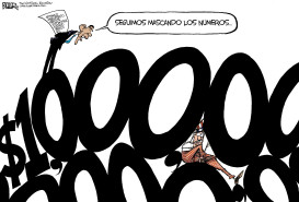 OBAMA MASCANDO NUMEROS  by Nate Beeler