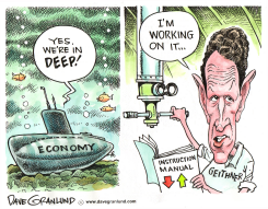 GEITHNER IN DEEP by Dave Granlund