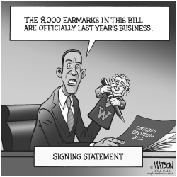 EARMARKS SIGNING STATEMENT by RJ Matson