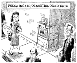 PIEDRA ANGULAR DE NUESTRA DEMOCRACIA by Adam Zyglis