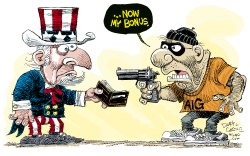 AIG ROBBERY  by Daryl Cagle