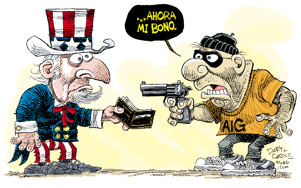  EL ROBO DE AIG  by Daryl Cagle