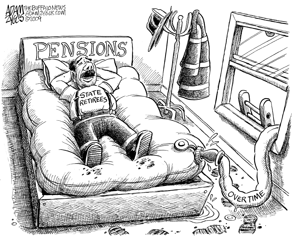  BLOATED STATE PENSIONS by Adam Zyglis