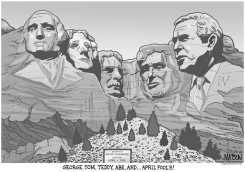 REVISIONIST MOUNT RUSHMORE by RJ Matson