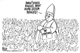 THE POPE AND EASTER BUNNIES by Mike Lane