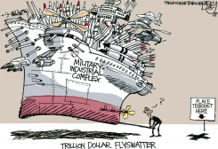 MILITARY- INDUSTRIAL FLYSWATTER  by Pat Bagley