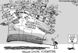 MILITARY- INDUSTRIAL FLYSWATTER by Pat Bagley