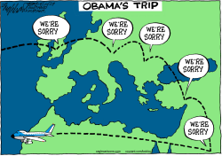 OBAMAS TRIP  by Bob Englehart