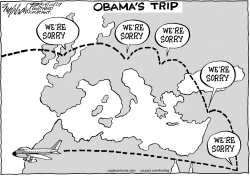 OBAMAS TRIP by Bob Englehart