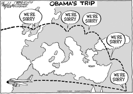 OBAMAS TRIP by Bob Englehart