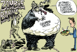 FLESH-EATING ZOMBIE BANKERS by Pat Bagley