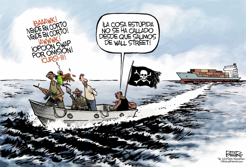  PIRATAS EN TIEMPOS MODERNOS  by Nate Beeler