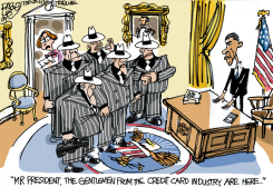 CREDIT CARD SHARKS by Pat Bagley