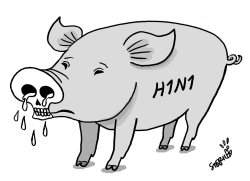 SWINE FLU 1 - BW by Stephane Peray