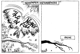 NEWSPAPER METAMORPHOSIS by Mike Lane