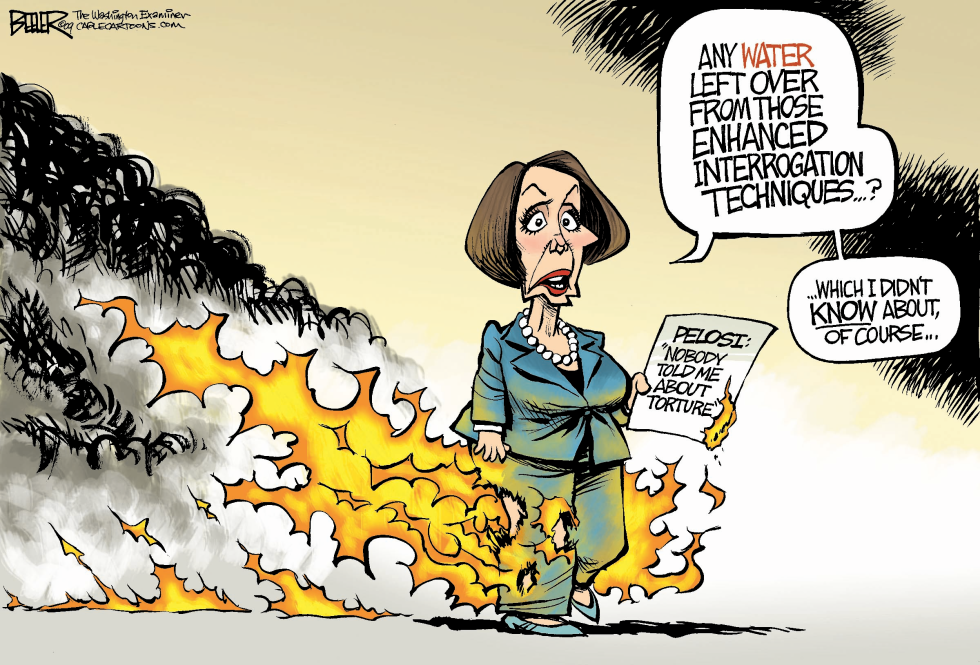  PELOSI PANTS ON FIRE by Nate Beeler