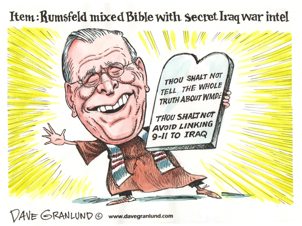  RUMSFELD BIBLE BRIEFINGS by Dave Granlund