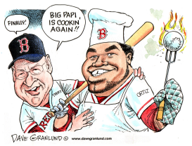 RED SOX AND ORTIZ HR by Dave Granlund