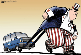 UNCLE SAM TOWING by Nate Beeler