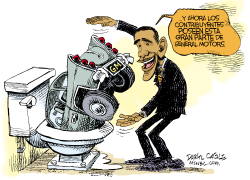 OBAMA Y GENERAL MOTORS  by Daryl Cagle