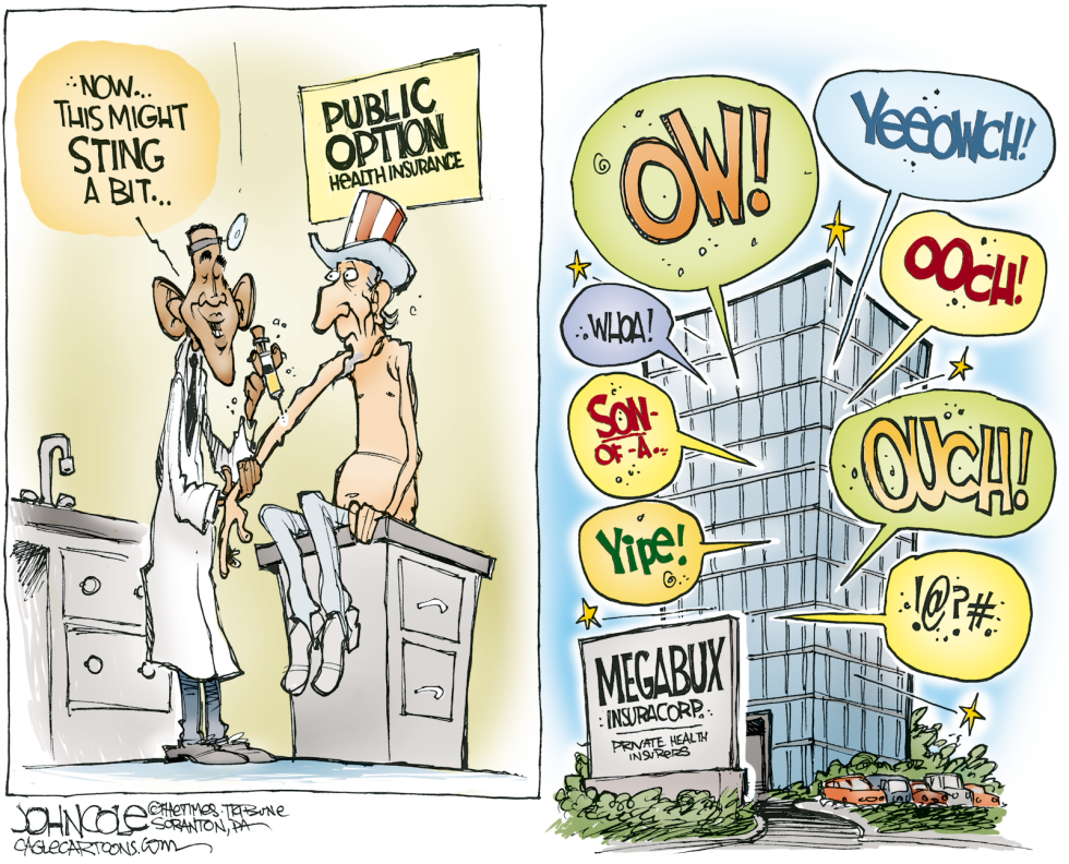  OBAMA AND HEALTH INSURERS by John Cole