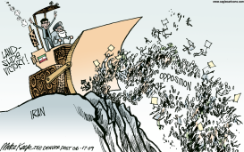 IRAN LANDSLIDE by Mike Keefe