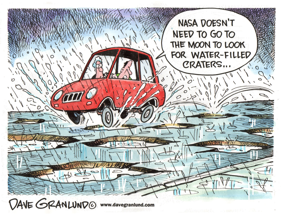  NASA AND WATER-FILLED CRATERS by Dave Granlund