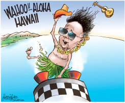 KIM JONG IL ON HIS WAY TO HAWAII by Patrick Corrigan