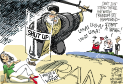 CHEERING IRAN by Pat Bagley