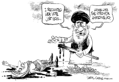 STREET VOTE IN IRAN by Daryl Cagle