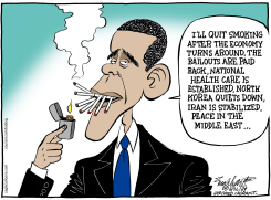 OBAMA THE SMOKER by Bob Englehart