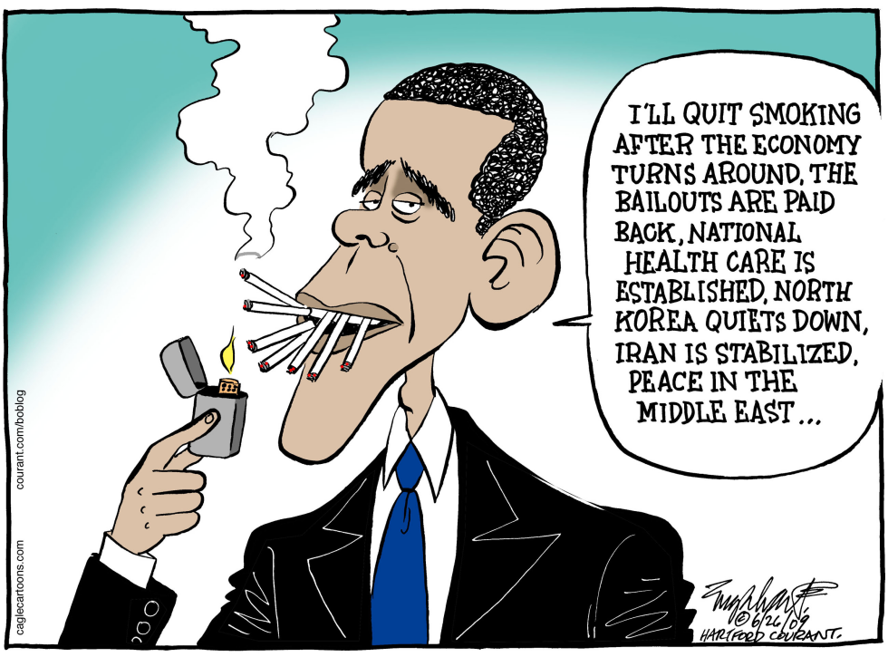  OBAMA THE SMOKER by Bob Englehart