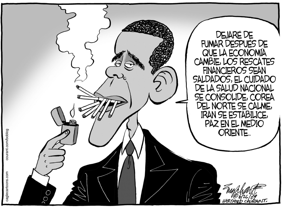  OBAMA EL FUMADOR by Bob Englehart